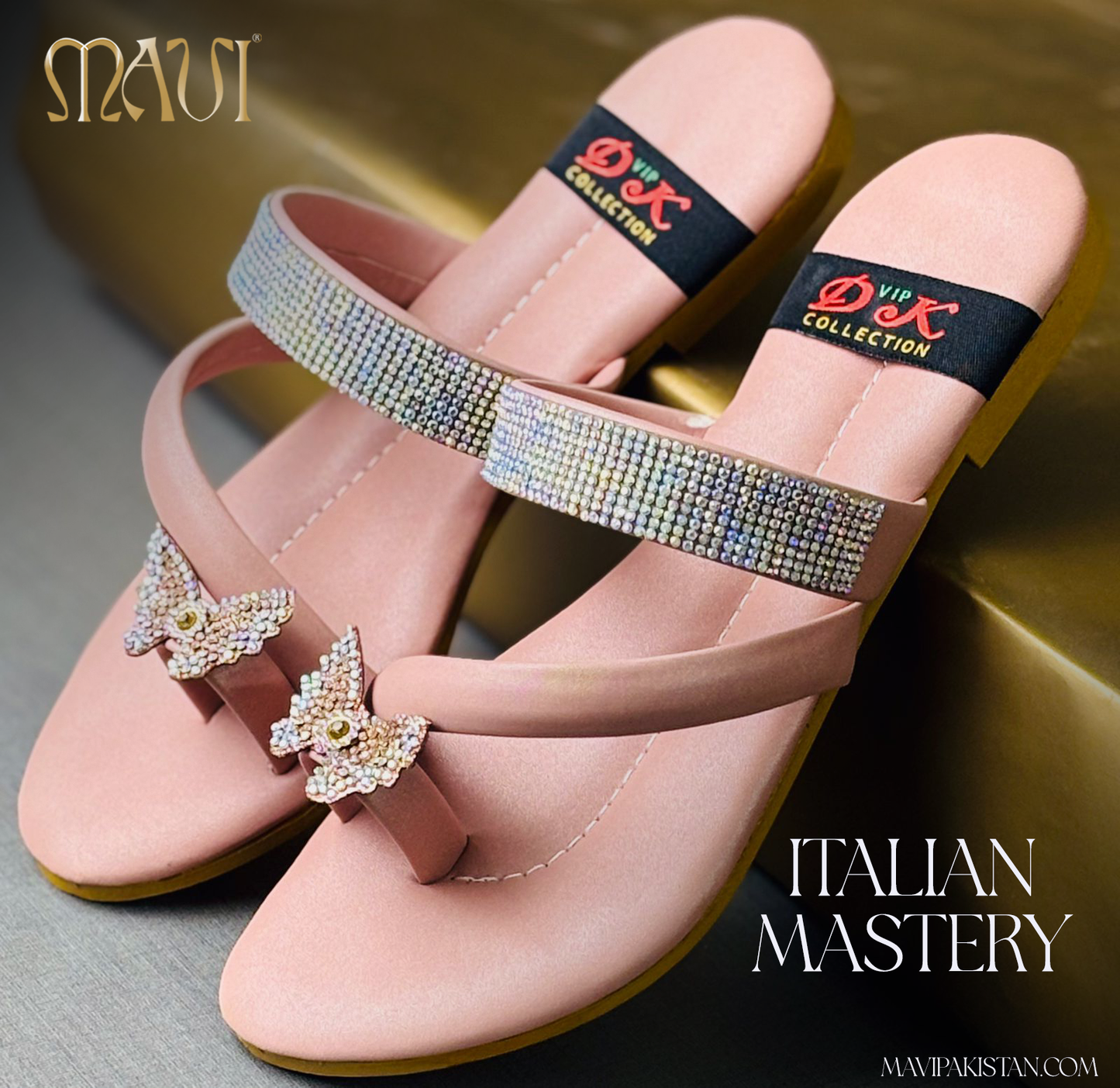 Pink super softy butterfly with sparkling diamond - MAVI