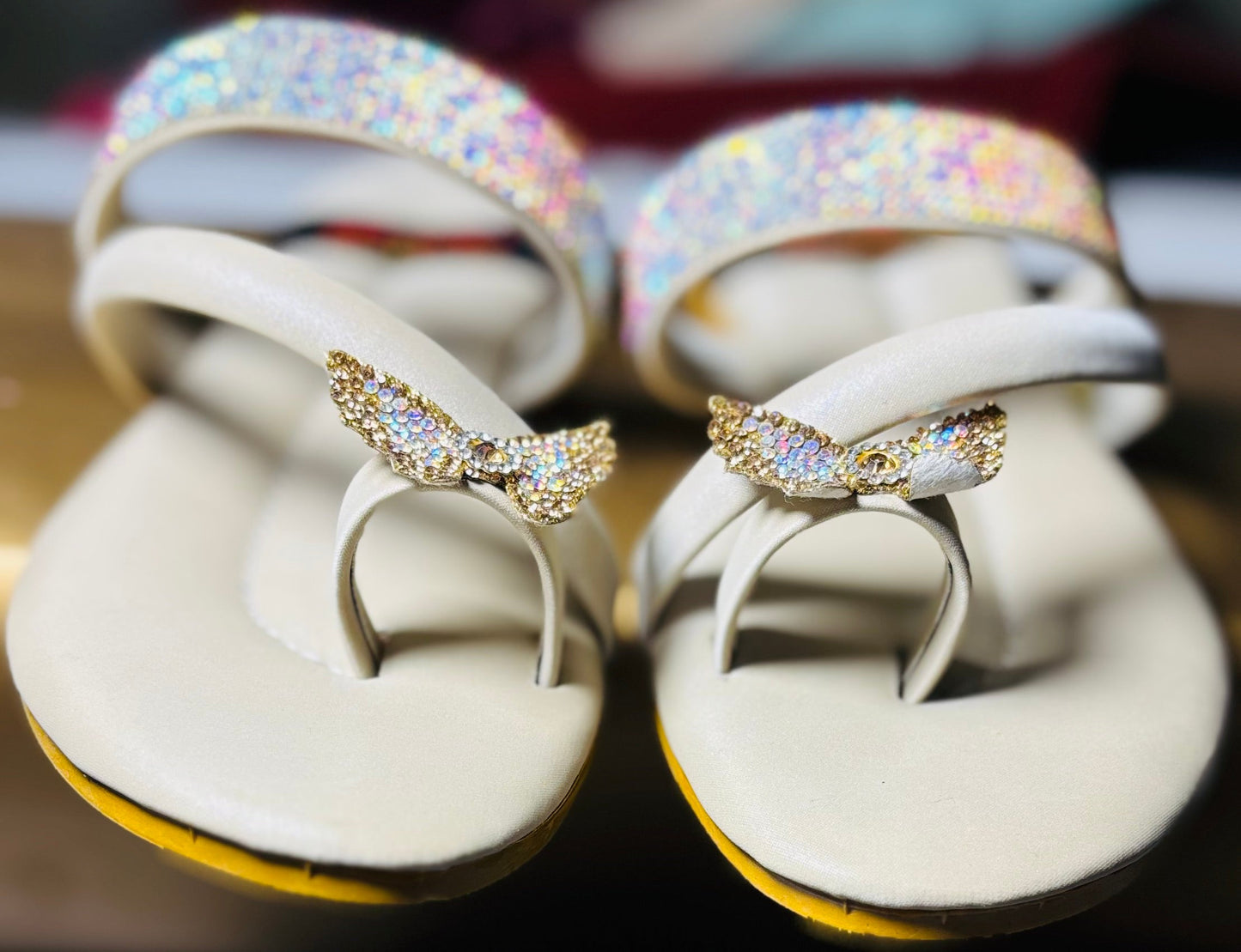 Super softy diamond butterfly slipper - MAVI