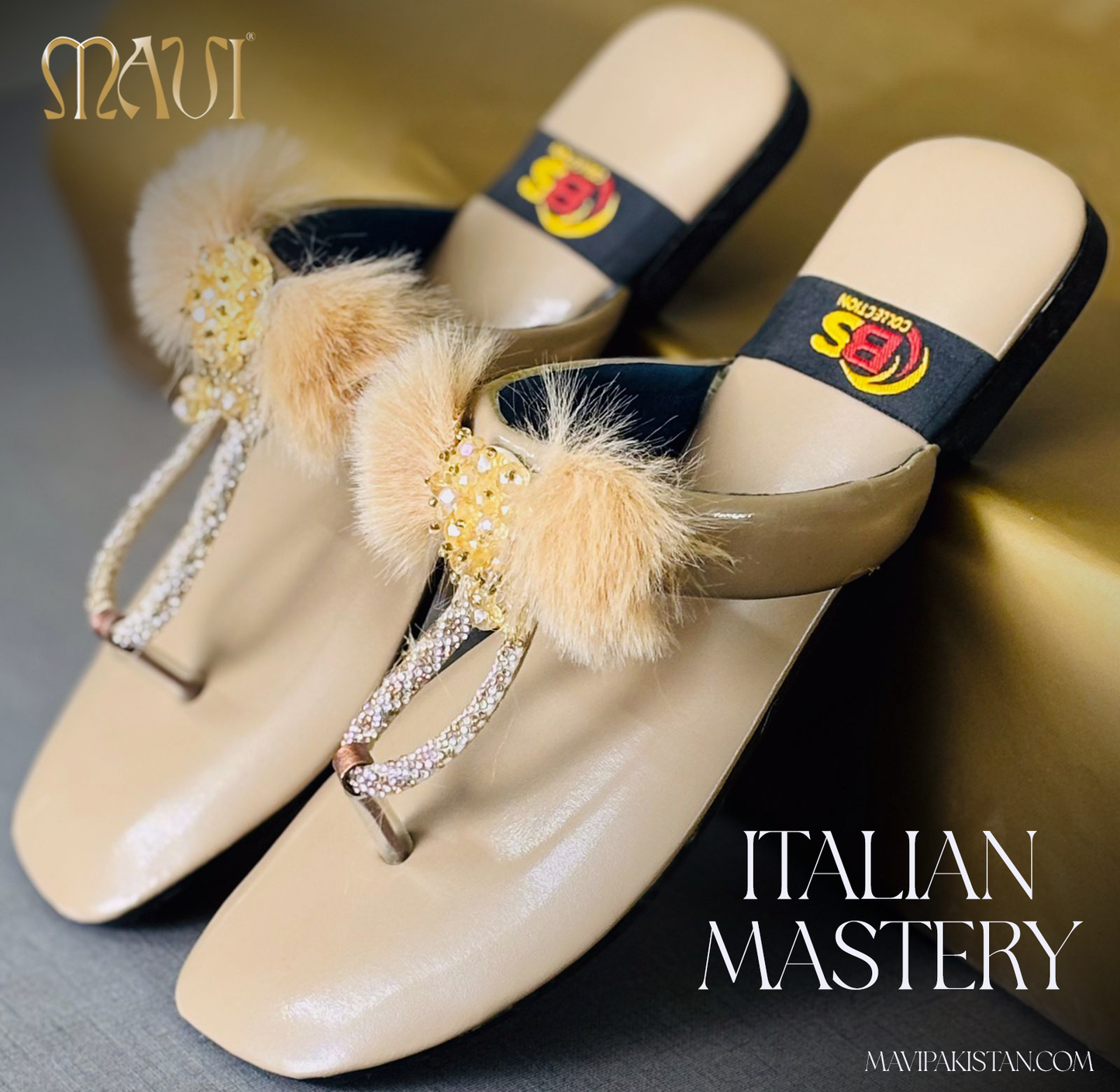 Fury Creamy Luxury Slippers - MAVI