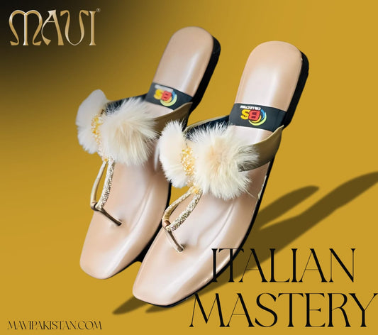 Fury Creamy Luxury Slippers - MAVI