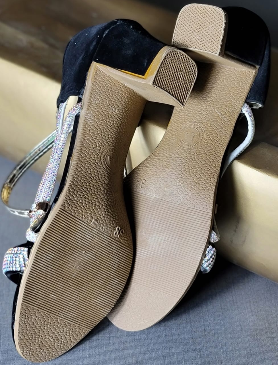 luxurious black velvet diamond heel. Mavi Pakistan