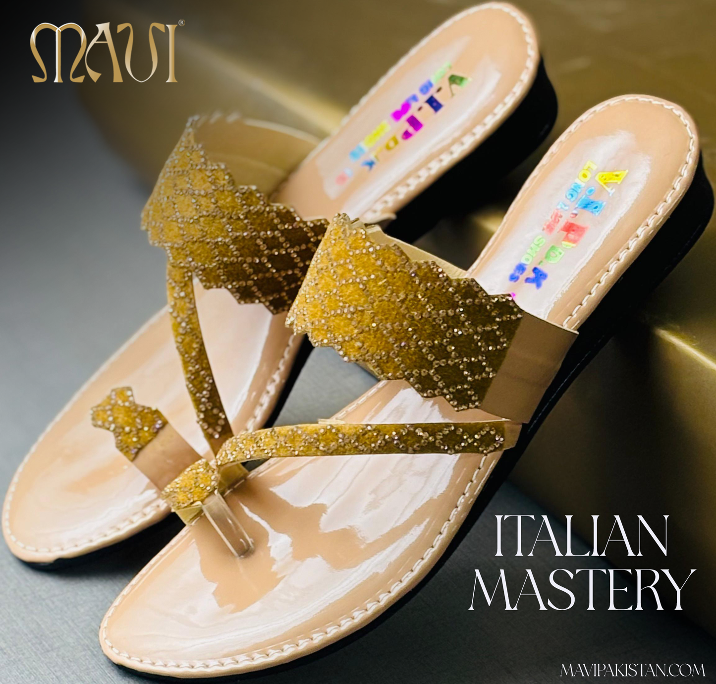 Gold and cream Slipper - MAVI